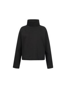 Velvet sweatshirt with stand up collar via LANIUS