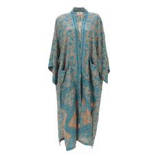 If Saris Could Talk Maxi Kimono- Delicate Sands Floral via Loft & Daughter